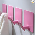 DELITON Cute Kids Wall Hooks & Towel Hooks - Sticky Hooks Light Pink for Hanging Towels, Robe, Coat, Bathroom Decor Organizer