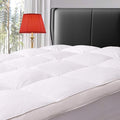 ELEMUSE Cal King Size Extra Thick Fusion Goose Down Feather Filled Mattress Topper, Plush Fluffy Double Layer Pillowtop Mattress Pad Cover, Soft Featherbed with 8-21 Inch Deep Pocket