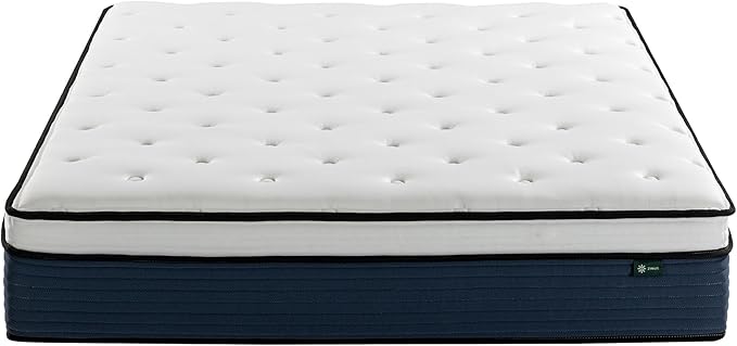 ZINUS 10 Inch Comfort Support Hybrid Mattress [New Version], Queen, Fiberglass Free, Medium Plush, Motion Isolation, Certified Safe Foams & Fabric, Mattress in A Box