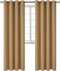 BGment Blackout Curtains - Grommet Thermal Insulated Room Darkening Bedroom and Living Room Curtains, Set of 2 Panels (52 x 120 Inch, Khaki)