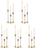 5 Sets(15 Pcs) Brass Gold Metal Taper Candle Holders Candlestick Holders, Vintage Modern Decorative Centerpiece Candlestick Holders for Table Mantel Wedding Housewarming Gift