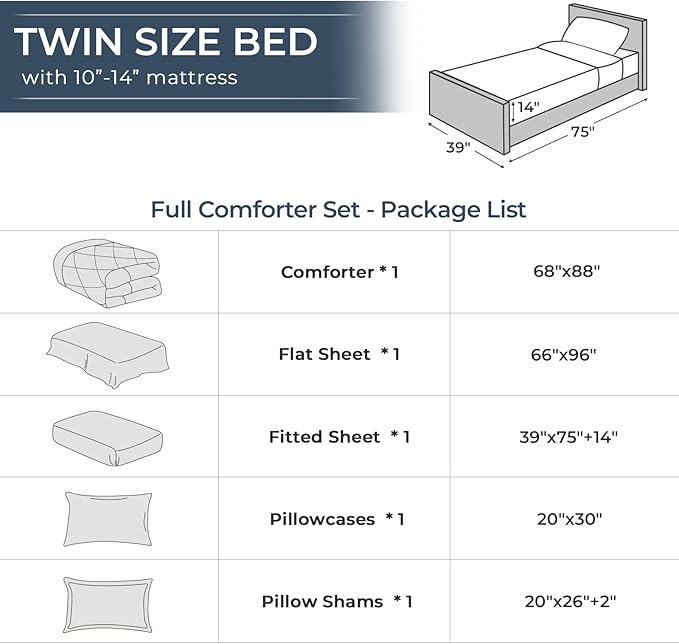 HEVUMYI Red Twin Comforter Set - 5-Piece All Season Bed in a Bag Twin, Ultra Soft Bedding Set with Comforter, Flat Sheet, Fitted Sheet, Pillowcases, Pillow Shams