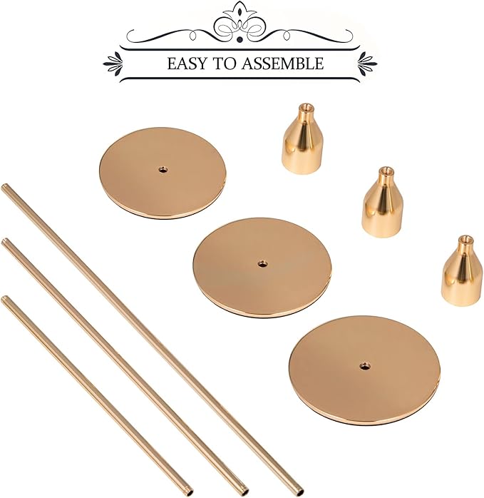 Denique Metal Gold Taper Candle Holder Set of 6 PCS for Table Centerpiece, Gold Candlestick Holders for Home Decor, Wedding, Dining, Party, Fits 3/4 inch Thick Candle&Led Candles