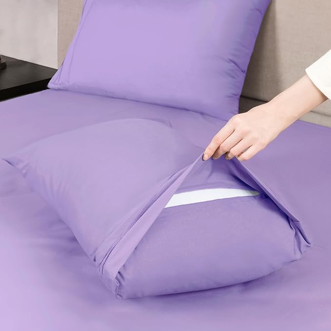Mejoroom California King Size Sheet Set - Soft Microfiber Bed Sheets,Deep Pocket Fitted Sheet, Breathable, Wrinkle & Fade Resistant - 4 Piece (California King, Violet)