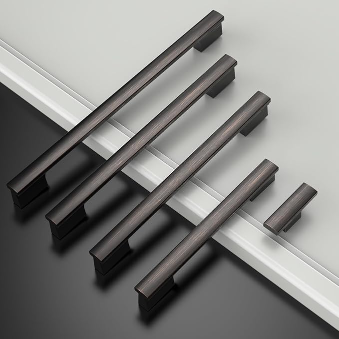 Asidrama 10 Pack 5 Inch(128mm) Oil Rubbed Bronze Kitchen Cabinet Handles, Cabinet Pulls Kitchen Cabinet Hardware for Cupboard Drawer Pulls