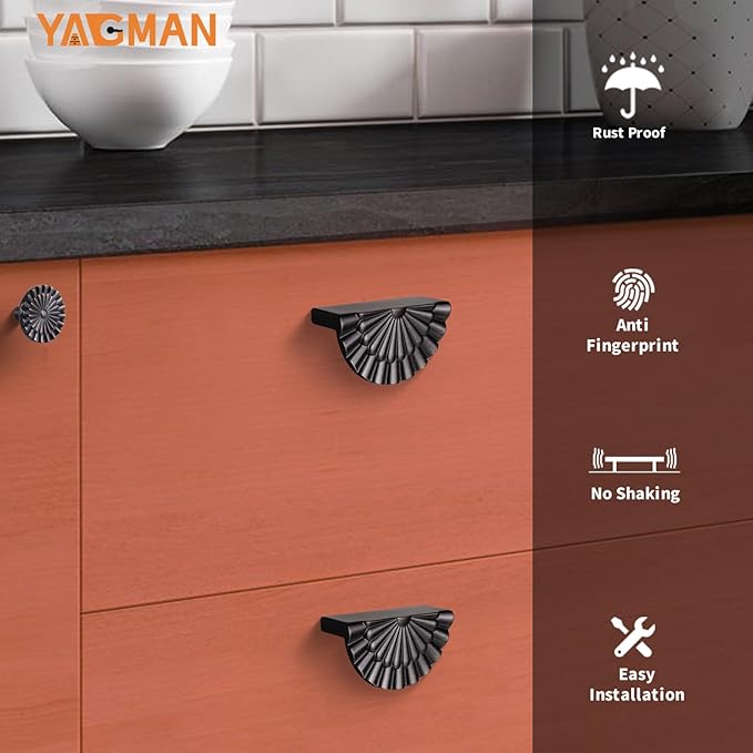 Oil Rubbed Bronze Cabinet Pulls 10 Pack 3 Inch Modern Drawer Handles Kitchen Cupboard Half Moon Bathroom Dresser Sunflower Cup Pull SH-ORB76-10