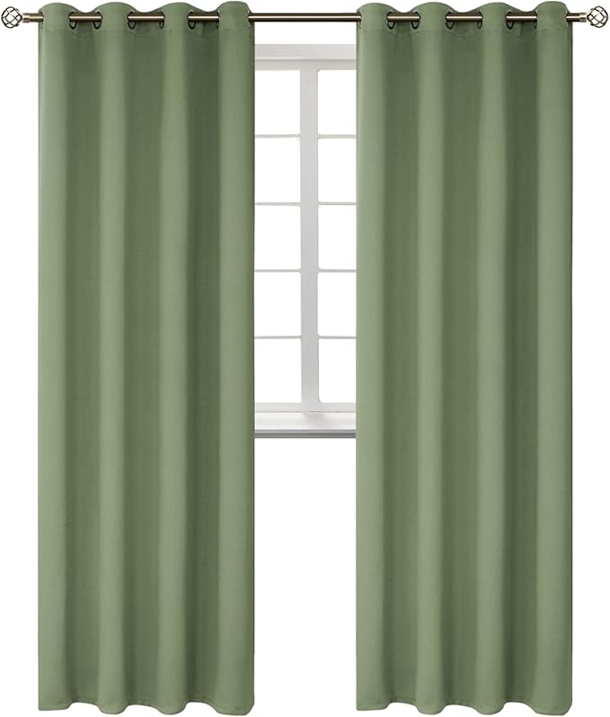 BGment Room Darkening Curtains 120 Inches Long - Grommet Thermal Insulated Drapes Window Treatment Curtains for Bedroom, 2 Panels, 52 x 120 Inch, Grass Green