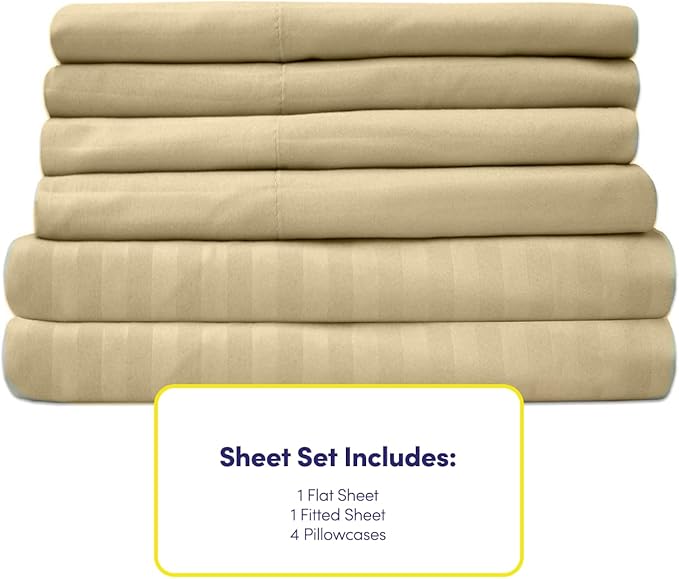 Full Size Bed Sheets - 6 Piece 1500 Supreme Collection Fine Brushed Microfiber Deep Pocket Full Sheet Set Bedding - 2 Extra Pillow Cases, Great Value, Full, Dobby Sage