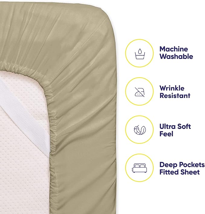 Twin Size Bed Sheets - 4 Piece 1500 Supreme Collection Fine Brushed Microfiber Deep Pocket Twin Sheet Set Bedding - 1 EXTRA PILLOW CASES, GREAT VALUE, Twin, Sage