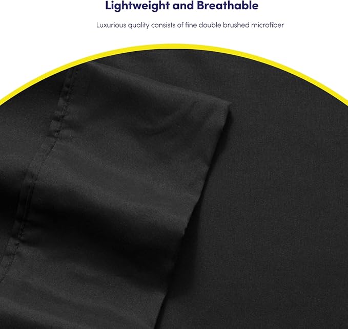 King Size Bed Sheets - 6 Piece 1500 Supreme Collection Fine Brushed Microfiber Deep Pocket King Sheet Set Bedding - 2 Extra Pillow Cases, Great Value, King, Black