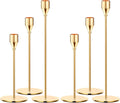 Metal Gold Taper Candle Holder for Wedding, Dinning, Party, Fits 3/4 inch Thick Candle&Led Candles (Set of 6 Pcs)