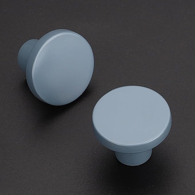 Ravinte 3 Pack Cabinet Knobs Light Blue Kitchen Cabinet Knobs Round Dresser Drawer Pulls Closet Door Pulls 1-1/5 Inch