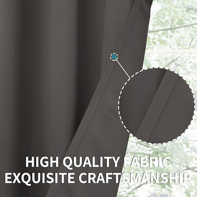 BGment Blackout Curtains for Bedroom - Grommet Thermal Insulated Room Darkening Curtains for Living Room, Set of 2 Panels (52 x 45 Inch, Grey)