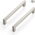 Ravinte 10 Pack 6-1/4 Inch Kitchen Square Cabinet Handles Satin Nickel Pulls Brushed Nickel Kitchen Cabinet Hardware Handles for Cupboard Drawer Pulls