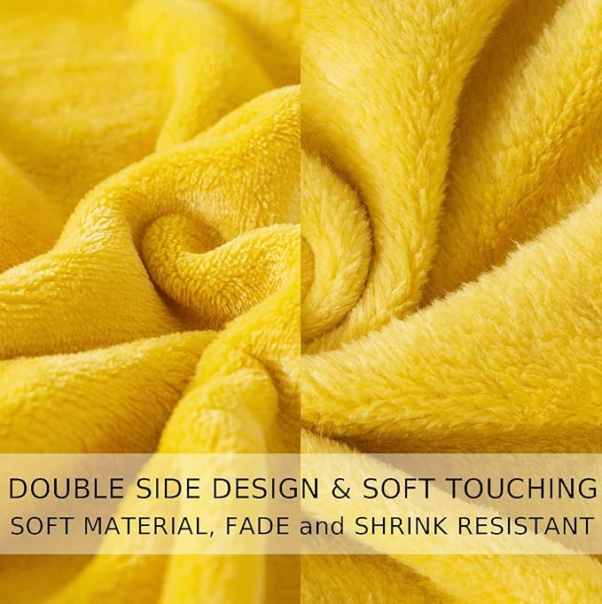 HOZY Soft Twin Size Blanket for All Season Lightweight Thermal Fleece Summer Autumn Fall Winter Spring Blankets for Twin/Twin XL Extra Long Bed Couch Sofa,66x90 Inches,Yellow