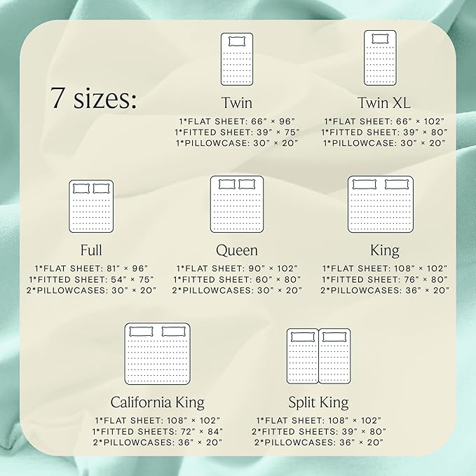 LuxClub 5 PC Sheet Set Bed Sheets Deep Pockets 16" Eco Friendly Wrinkle Free Cooling Machine Washable Hotel Bedding Silky Soft - Aquamarine Split King