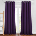 NICETOWN Royal Purple Blackout Bedroom Curtains 96 inches Long, Grommet Thermal Insulated Room Darkening Window Treatments Sound Reducing for Living Room, W46 x L96, 2 Panels