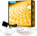 DAYBETTER Warm White LED Strip Light,16.4 ft Dimmable Bright Rope Light,3000K 12V LED Light Strip,Super Bright LED Tape Lights for Bedroom,Kitchen,Mirror,Home Decoration