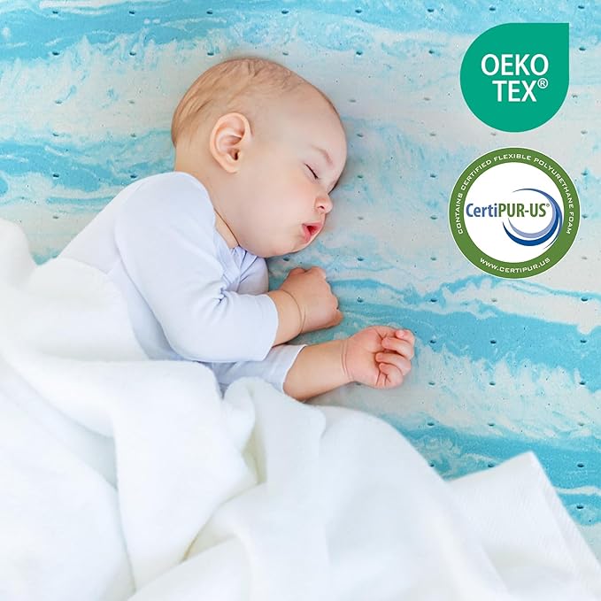 Mattress Topper Full, 4 Inch Gel Memory Foam Bed Topper for Full Size Bed, CertiPUR-US Certified, Blue