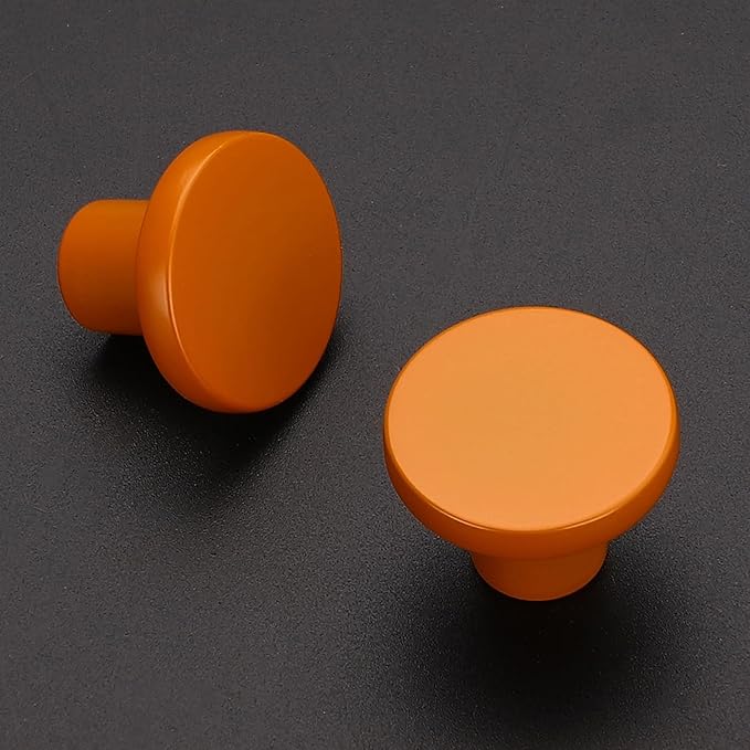 Ravinte 5 Pack Cabinet Knobs Orange Kitchen Cabinet Knobs Round Dresser Drawer Pulls Closet Door Pulls 1-1/5 Inch