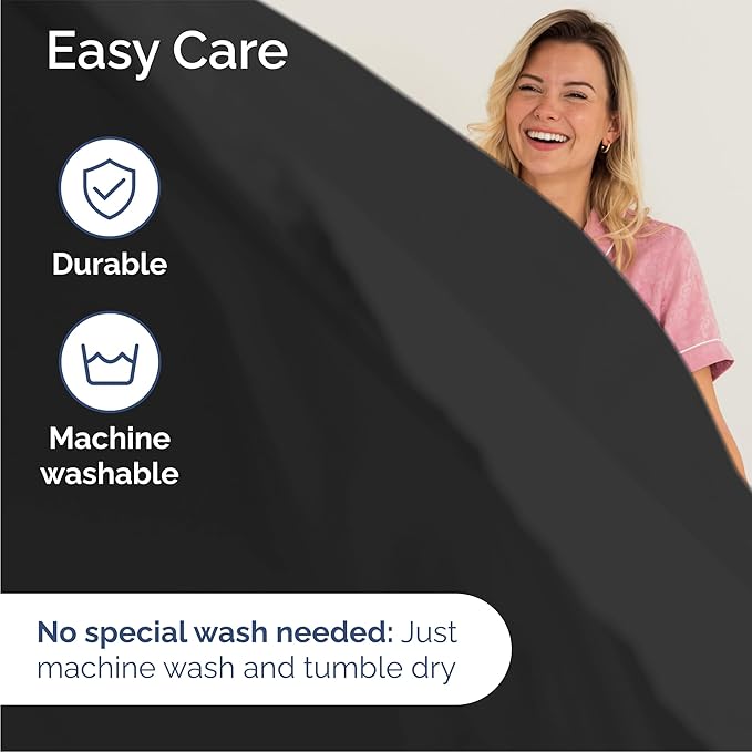 Queen 6 Piece Sheet Set - Comfy Breathable & Cooling - Ultra Soft Hotel Luxury Bedding Set w/ 8-16 Inch Deep Pockets - 1 Flat & 1 Fitted Sheet & 4 Pillowcases - Cozy, Wrinkle Free & Easy Care - Black