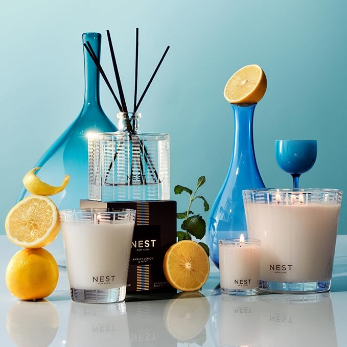 NEST New York Reed Diffuser Liquid Refill, Amalfi Lemon & Mint - 5.9 fl oz - Fragrance for Up to 90 Days - Flame Free