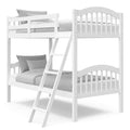 Storkcraft Long Horn Twin-Over-Twin Bunk Bed (White) - GREENGUARD Gold Certified, Converts to 2 Individual Twin Beds