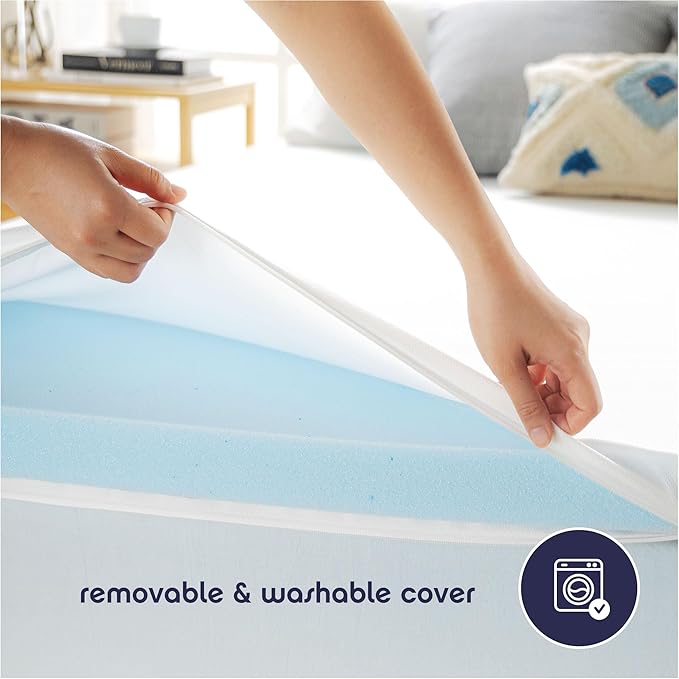 Best Price Mattress 3 Inch Gel Memory Foam Mattress Topper with Cover, CertiPUR-US Certified, Dorm Essentials, Cal King