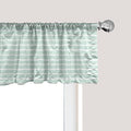 Ambesonne Pastel Window Valance Pack of 2, Horizontal Wavy Lines White Striped Abstract Soft Toned Nautical Art Display, Rod Pocket Curtain Valances for Kitchen Bedroom, 42" X 12", Almond Green White