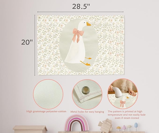 Silly Goose Nursery Rectangular Canvas Banner-Flag Wall Sign Decor for Boys Girls Toddler Kids,Baby Room Above Crib Playroom Reading Room Bedroom Decor-Easter Baby Shower Birthday Christmas Gift