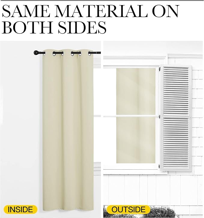NICETOWN Closet Door Heavy Curtain, Room Dividers Shade Screens Partitions, Extra Large Grommet Top Space Partition Blackout Curtain, Screen Dividers for Rooms (1 Pack, 20ft Wide x 9ft Long, Beige)