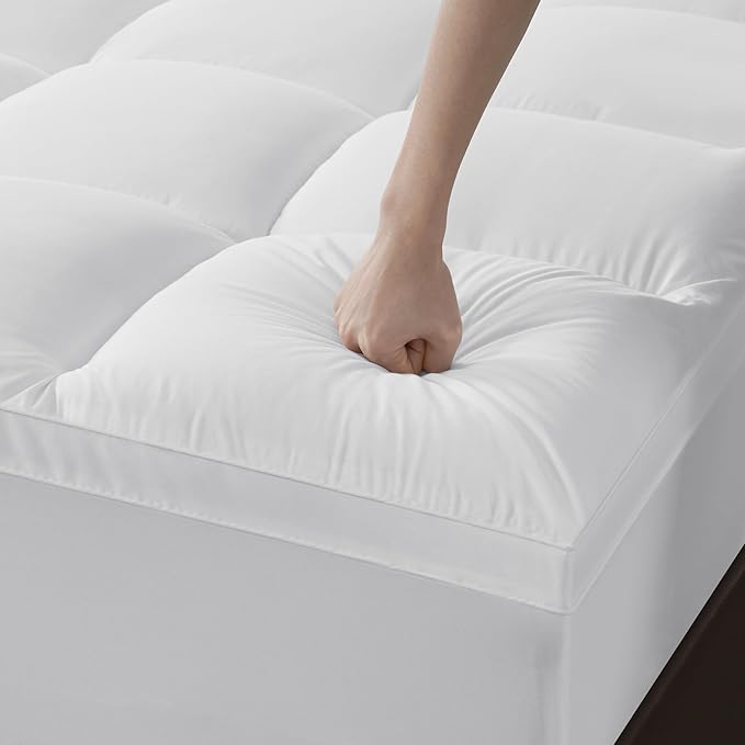 Queen Mattress Topper, Extra Thick Pillowtop, Cooling and Plush Mattress Pad Cover for Back Pain,Soft Mattress Protector Cover with 8-21 Inch Deep Pocket(60''x80'')