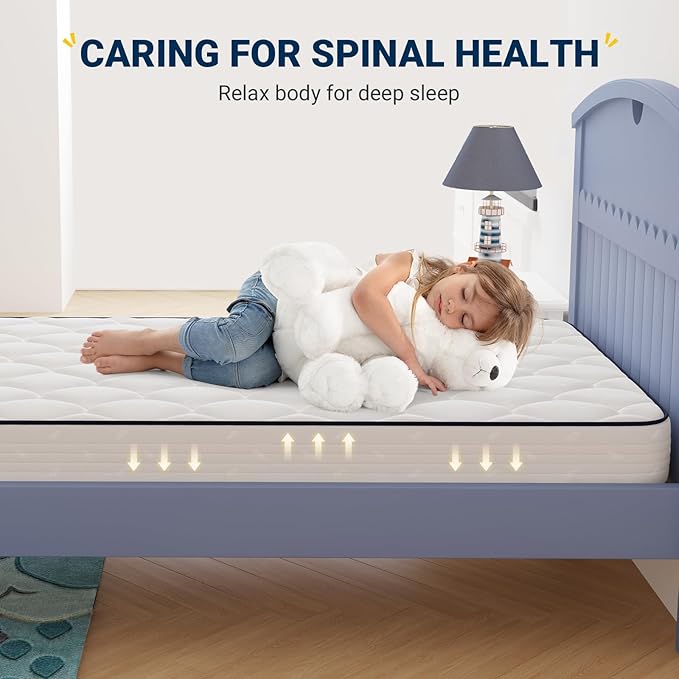 Avenco 8 Inch Twin Mattress, Foam and Spring Hybrid Mattresses in a Box, Medium Soft Breathable Fabric & Adaptive Support CertiPUR-US Certified, Colchones Twin Size in Guest and Kids Bedroom
