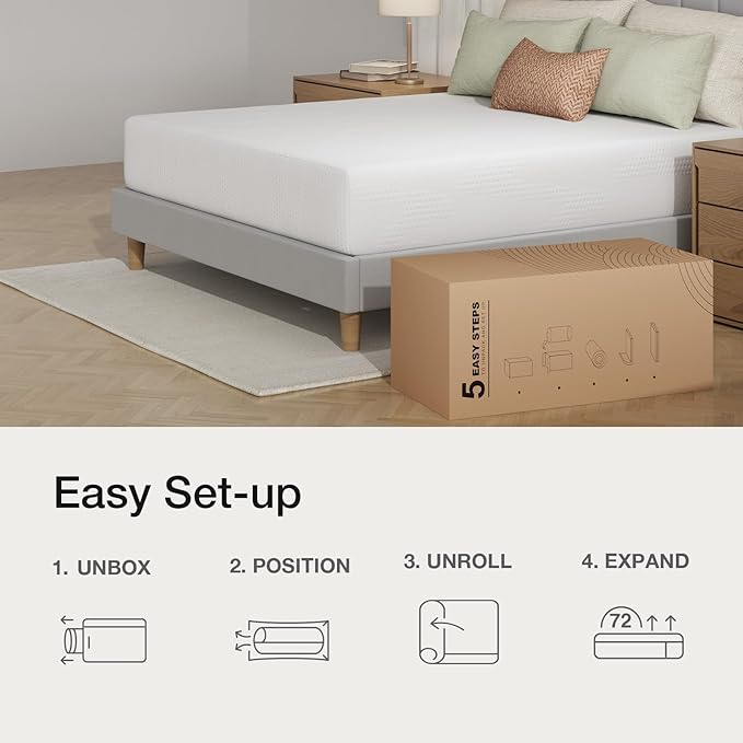 Novilla Twin XL Mattress, 12 inch Gel Memory Foam Mattress with Comfort Foam for Cooling Night Sleep, Comfort Support and Pressure Relief, CertiPUR-US Certified