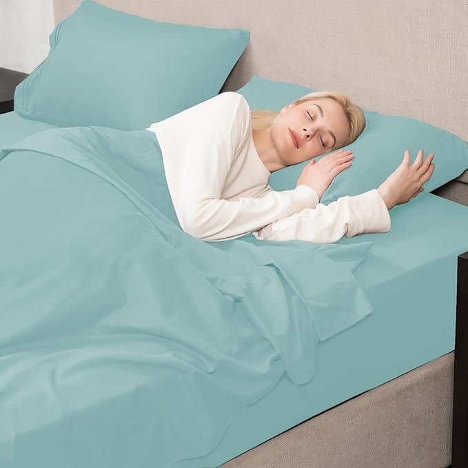 Mejoroom Twin Sheet Set - Hotel Collection Twin Sheets - Bedding Sheets & Pillowcases with Deep Pocket Fitted Sheet, Breathable, Wrinkle & Fade Resistant - 3 Piece(Grayish Green)