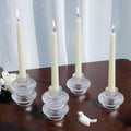 VOHO 12pcs Taper Candle Holders Ribbed Glass, Stylish Boho Candle Holder Stackable and Reversible for Candlesticks & Votive Candles, Clear Candle Sticks Holder Decor for Dining Table Centerpiece