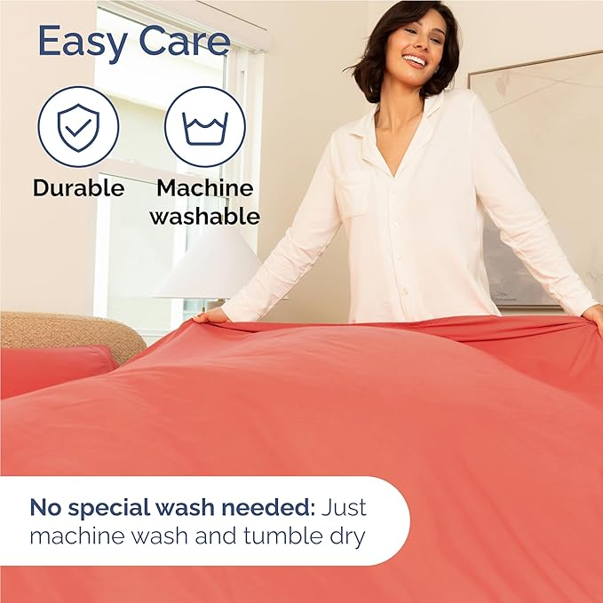 Full 6 Piece Sheet Set - Comfy Breathable & Cooling - Ultra Soft Hotel Luxury Bedding Set with 8-16 Inch Deep Pockets - 1 Flat & 1 Fitted Sheet & 4 Pillowcases - Cozy, Wrinkle Free & Easy Care - Coral