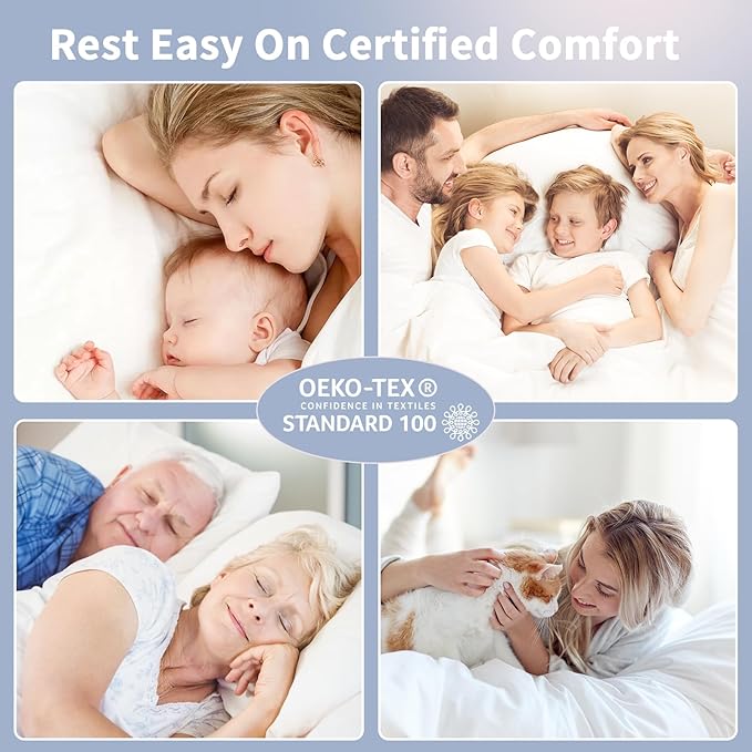 Twin XL Size Mattress Topper for College Dorm Room - Soft & Cooling Pillow Top Mattress Pad & Protector | Bed Topper for Back Pain, Straps Stretch 6" to 22" Deep