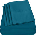Full Size Bed Sheets - 6 Piece 1500 Supreme Collection Fine Brushed Microfiber Deep Pocket Full Sheet Set Bedding - 2 Extra Pillow Cases, Great Value, Full, Teal