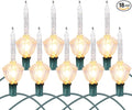 Brightown Bubble String Lights, 2 Pcak 9 Counts Traditional Clear Bubble Bulbs with Silver Glitter, Christmas Bubble Lights for Tree Holiday Christmas Celebrations Lighting, Green Wire