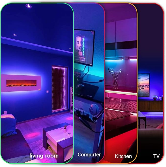 DAYBETTER Led Strip Lights 150ft, Color Changing Led Light Strip with Remote Control, RGB Strip Lighting Suitable for Home Decor, Living Room, Kitchen, Home Party Decoration, 12V (3 Rolls of 50ft)