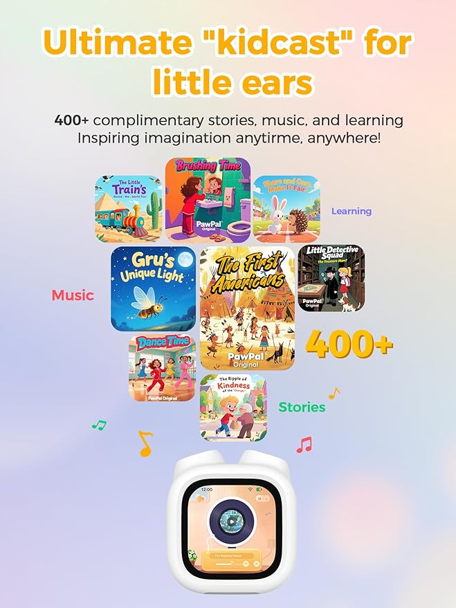 Think Academy Pawpal Toy for Kids & Toddlers - All-in-1 Stories, Music, Podcast, Schedule, Ok-to-Wake, Habit-Building, Digital Pet, Nightlight, Parental Control, Message, for Girls Boys Ages 3+