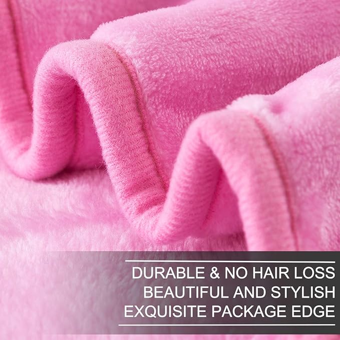 Fleece Twin Size Summer Blanket All Season 350GSM Lightweight Throw for The Bed Extra Soft Brush Fabric Winter Warm Sofa Blanket 66" x 90"(Pink Twin)