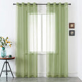 DUALIFE Sage Green Sheer Curtains 96 Inch Length for Living Room 2 Panels Set Grommet Curtain-Light Filttering Drapes St Patric Day Curtains 52x96 Inches Long (Light Green)