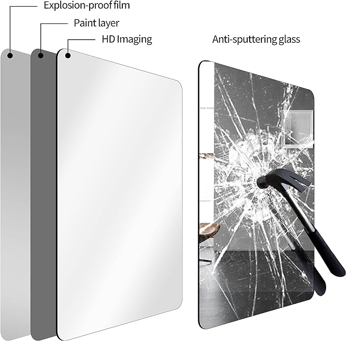 20"x30" Brushed Titanium Bathroom Mirror, Dark Grayish Brown Rounded Rectangle Wall Mirror with Metal Frame Hanging for Bathroom Entryway Vanity,Living Room,Bedroom,Vertical or Horizontal