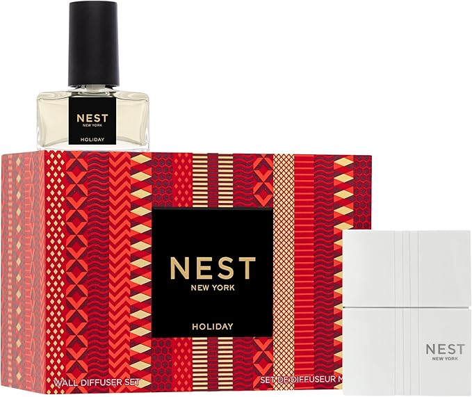 NEST New York Wall Diffuser Set, Holiday - Includes 1 Diffuser Unit + 1 Refill - Up to 30 Days of Continuous Scent - Cruelty Free, Vegan - Made in USA