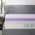 LUCID 3 Inch Lavender Infused Memory Foam Mattress Topper, Queen Size – Ventilated Design – Pressure Relieving Bed Topper - Mattress Pad – CertiPur Certified