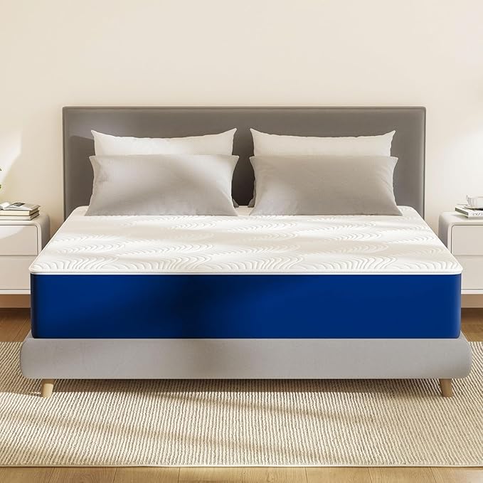 Swbvs Firm Queen Mattress, 10 Inch Cooling Memory Foam Queen Size Mattress with Removable Zippered Cover for Easy Cleaning, Pressure Relief & Firm Support