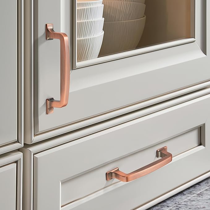 KHTumeware 6 Pack 5" Cabinet Handles, Brushed Antique Copper Cabinet Pulls and Drawer Handles