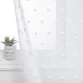 MYSKY HOME Kitchen Curtains 54 Inches Long Small Window Curtains for Bathroom Cafe Bedroom White Pom Pom Curtains for Nursery Boys Room Rod Pocket 2 Pieces Drapes 52 x 54 inch Length